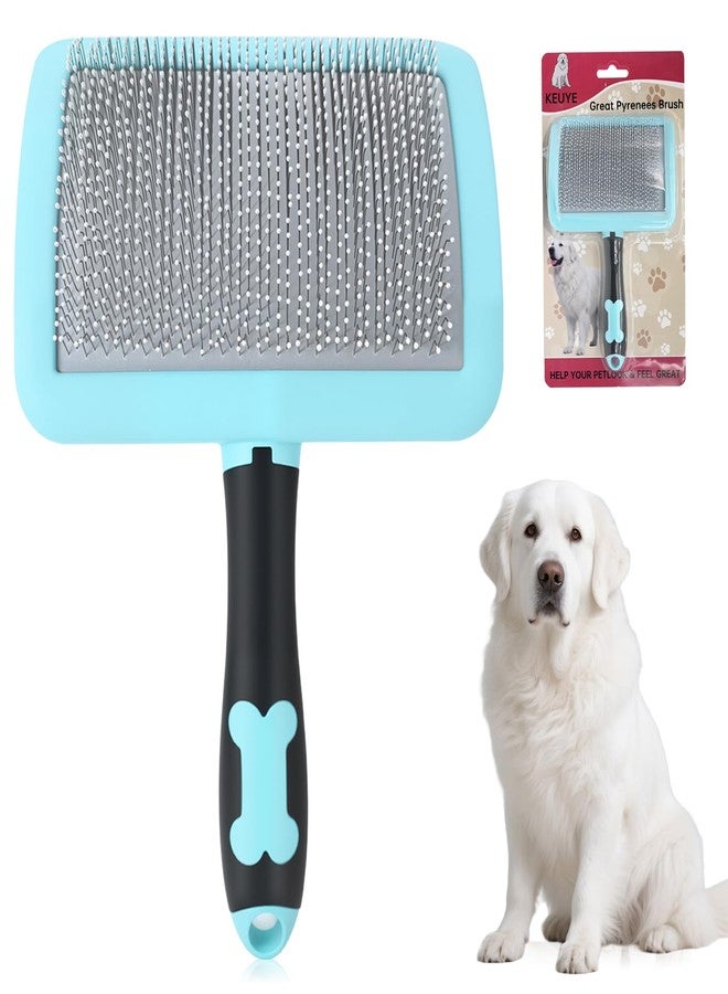 KEUYE Great Pyrenees Brush,Dog Brush for Great Pyrenees,De-shedding and Fluffing Grooming Brush,Gifts for Great Pyrenees,Blue - Image 1
